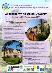 Plakat dzie%c5%84 otwarty w sp w pliszczynie