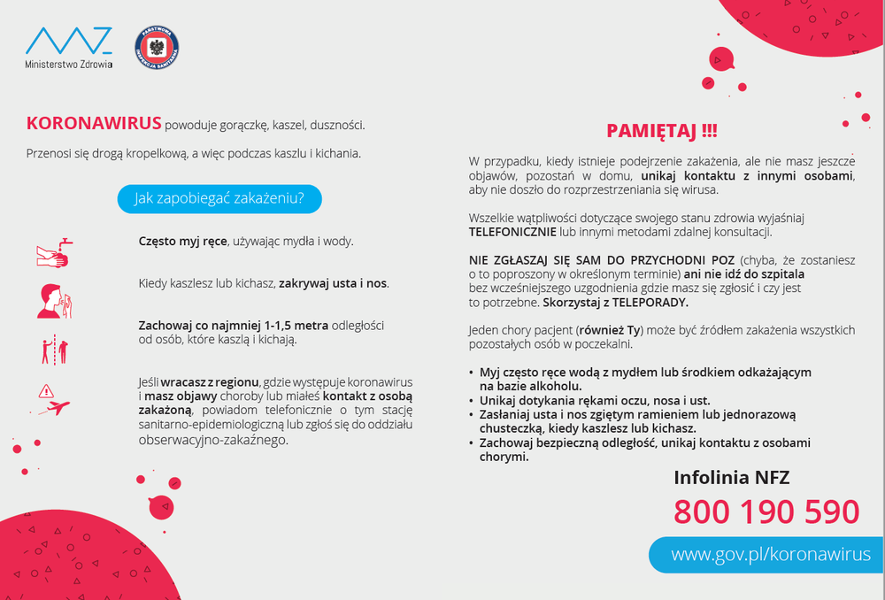 Plakat koronawirus