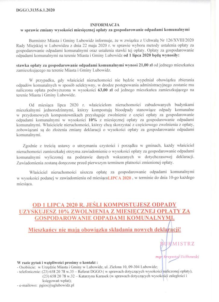 Zmiana stawki 01.07.2020