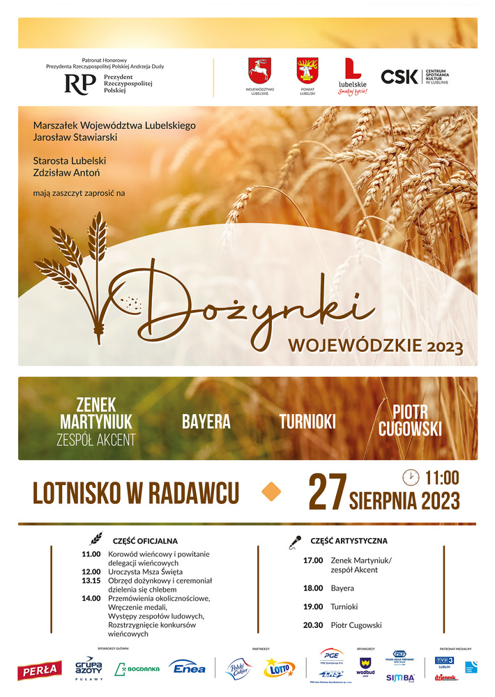 Plakat dozynki z logotypami