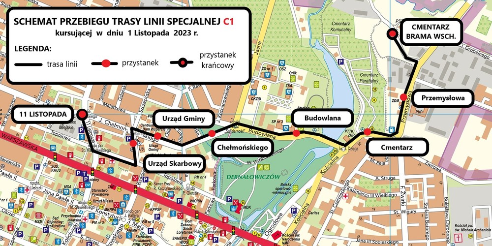 Schemat trasy linii c1