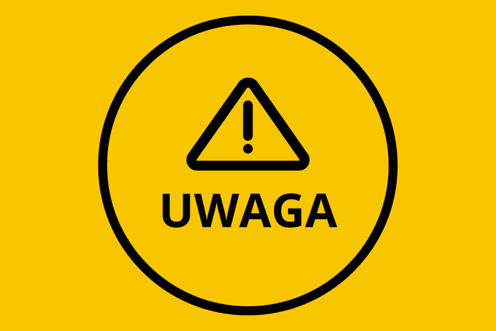 %c5%bb%c3%b3%c5%82ta i czarna ostrze%c5%bcenie okr%c4%85g%c5%82a bezpiecze%c5%84stwo naklejka %281200%c3%97800 px%29
