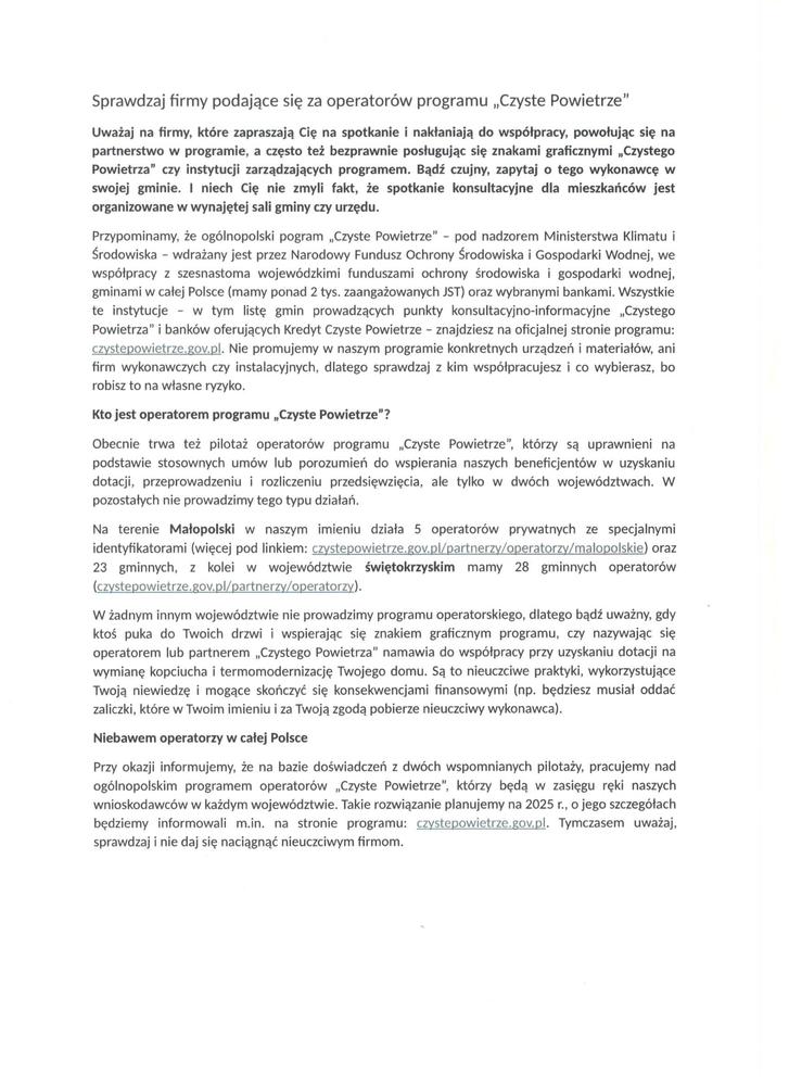 Komunikat czyste powietrze